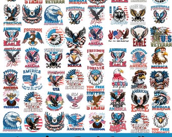 Patriotic Eagle PNG Bundle, Americ Flag Graphics, 4th of July Eagle Png, Independece Day Sublimation Png, USA 250th Anniversary, Digital