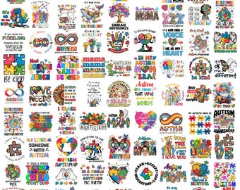 Maglietta per la sensibilizzazione sull'autismo in formato PNG, Tutti comunicano in modo diverso in formato PNG, Bambino speciale in formato PNG, ClipArt sull'autismo, Mamma di un bambino autistico in formato PNG, Puzzle sull'autismo