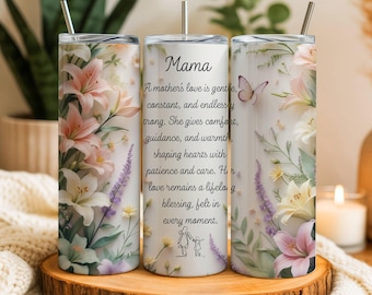 Floral motivierende Mama Zitat Tumbler, Muttertag, digitaler Download, 20 Unzen Tumbler Wrap, Mama Geschenk, Mutter Sublimation Design
