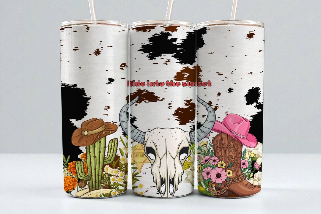 Western Cowboy Tumbler Wrap Design, Western Png, 20oz Skinny Tumbler ...