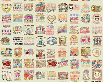 Retro Teacher Png Bundle, School Shirt Graphic, Teacher Appreciation Png, Teacher Life Png, Best Teacher Png, Back to School, Digital File