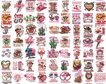 Howdy Valentine Png Bundle, Cupid Graphics, Coquette Png, Be Mine, Valentines Day, Cowbow Boots, Valentine Cliparts, Sublimation File