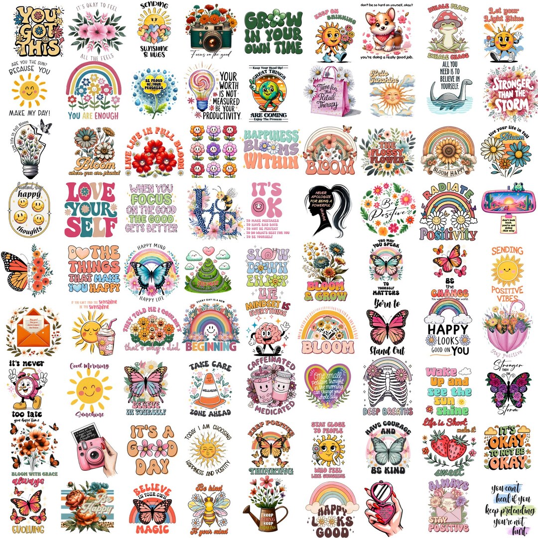 Positive Png Bundle Sublimation, Mental Health Cliparts, Affirmation ...