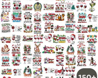 Christmas Wine Png Bundle, Wine Lover, Chrismtas Printable, Winery Png, Wine Quotes, Chrismtas Files, Funny Wine Quote,  Png Bundle