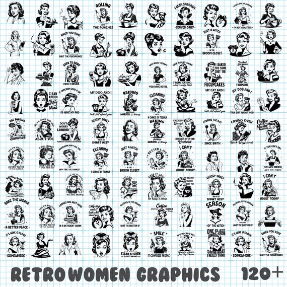 Retro Women Png Bundle, Housewife Shirt Graphic Png, Sassy Mom Png, Funny Woman Quote, 90s Mom Graphic, Digital Download