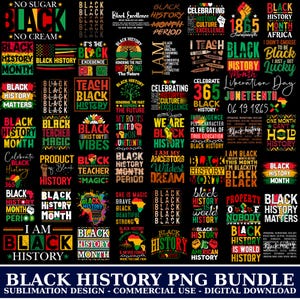Black History Month Png Bundle, Juneteenth Png, BLM Quotes, I am Black, Proud Black, Black Culture, African History, Digital File