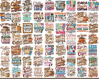 Funny Coffee Quote PNG Bundle, Coffee Lover Graphics, Coffee Cliparts, Coffee Mom Png, Coffee Sublimation Png, Digital File