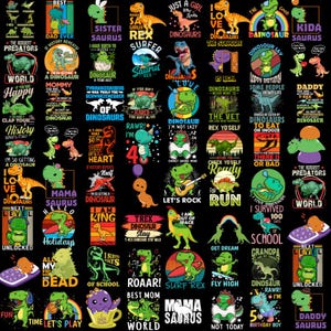 Cute Dinosaur Png Bundle, Kids Birthday, Baby Shower, Dinosaur Shirt, Baby Dinosaur, Cartoon Dinosaur, Birthday Party, Digital Download