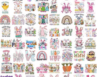 Easter Cartoon Png Bundle, Happy Easter, Coquette Bow, Bunny Graphics, Funny Png, Easter Shirt Design Sublimation