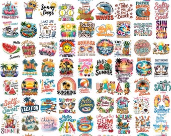 Summer Png Bundle, Summer Subliamtion Design, Beach Vacation, Hello Summer, Summer Vibes, Aesthetic Designs, Commercial use