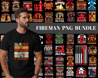 Fireman Png Bundle, Dad Firefighter, Superhero Dad, Firefighter Shirt, Fireman Printable, Sublimation Png for Shirts, Digital Download