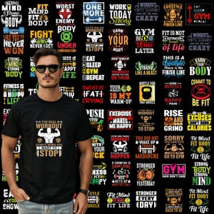 Workout Png-Bundle, Gym-Grafik, Bleib Fit, Motivationszitate, Gym-Shirt, Ftiness Png, Kein Schmerz, kein Gewinn, Gym Sublimation, digitaler Download