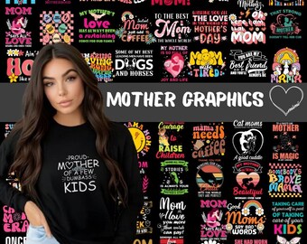 Boho Mom Png Bundle, Mother's Day Png, Mom T-Shirt Graphic, Blessed Mama, Funny Mom Quote, Mother Life Png, Digital Download, Dtf