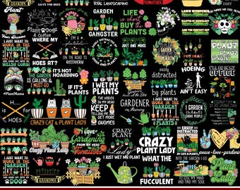 Crazy plant Lady Bundle, Potted Plants Png, Gardening Shirt, Plant Quote, Funny Cliparts, Garden Graphics, Plant Lover, Instant Download