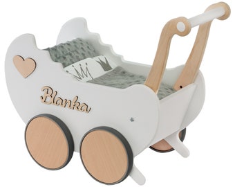 Poupée Landau Bébé Cadeau Personnalisé Marcheur En Bois Montessori Jouet Bois