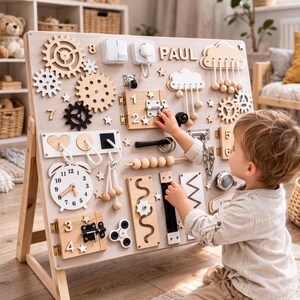 Toddler Busy Board, Activity Board, Gift, Montessori Board, 1st Birthday Gift