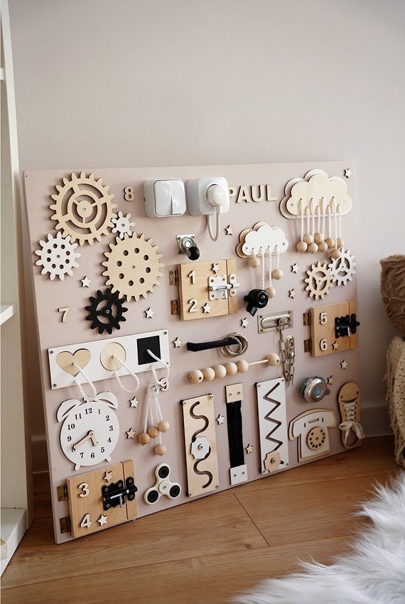 Toddler Busy Board, Activity Board, Gift, Montessori Board, 1st Birthday Gift