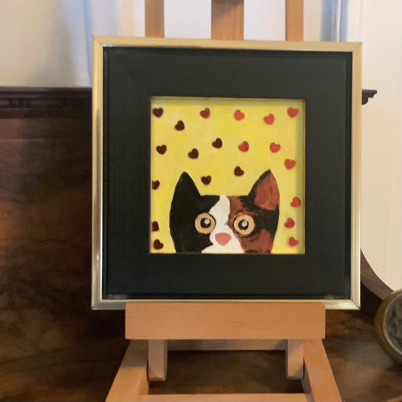 Framed Original Cat Painting image 2
