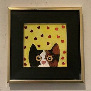 Framed Original Cat Painting image 1