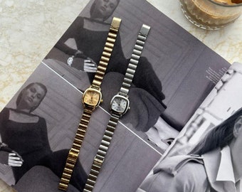 Gold Damenuhr, Vintage Frauen Armbanduhren, Retro Uhr mit römischen Ziffern, Minimalistische Armbanduhr mit einstellbarer Größe, Geschenk für sie