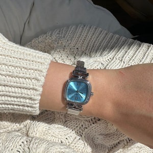 Metal Wicker Band Watch Woman's Watch, Gold & Silver Tank Watch, Vintage Watch, Minimalist Adjustable Wristwatch, Luxury Watches Style 3