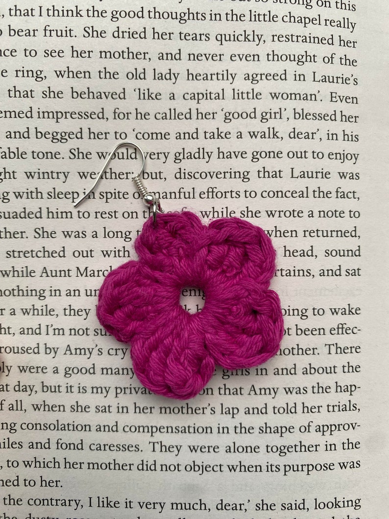 crochet flower earrings zdjęcie 1