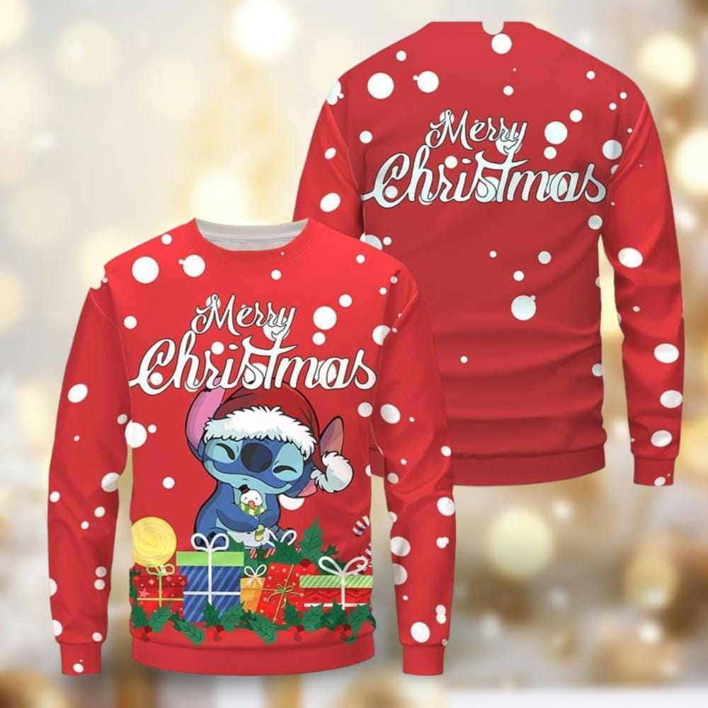 Snorider Design Merry Christmas Stitch Ugly Sweater, Disney Stitch Christmas Sweater, Disneyland Family Sweater, Cute Christmas Shirt, Holiday Sweater