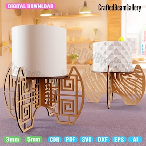 DIY 3D Plant Pot Stands Laser Cut Vector File Pack (15 Files) for Laser ...