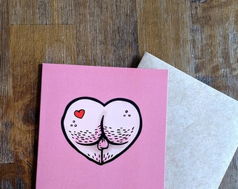 Greeting Card: Butt Heart