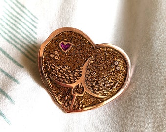 Sparkly Brown Butt heart enamel pin