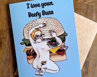 Greeting Card: Beefy Buns