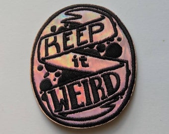 Keep it weird: holographic iron on patch