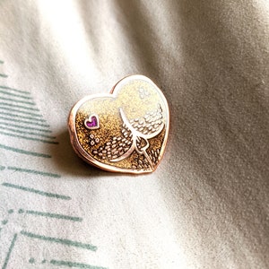 Sparkly Brown Butt heart enamel pin image 3