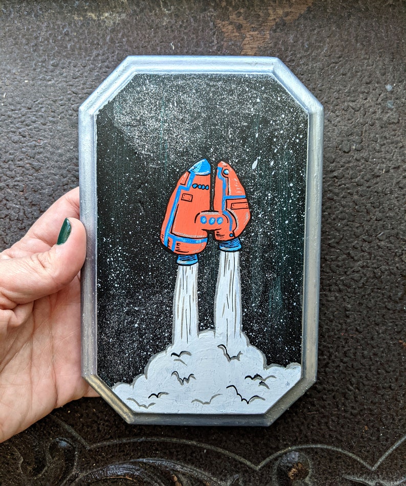 Original art Salmon Rocket