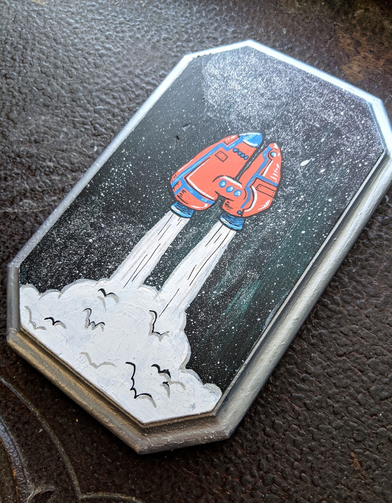 Original art Salmon Rocket