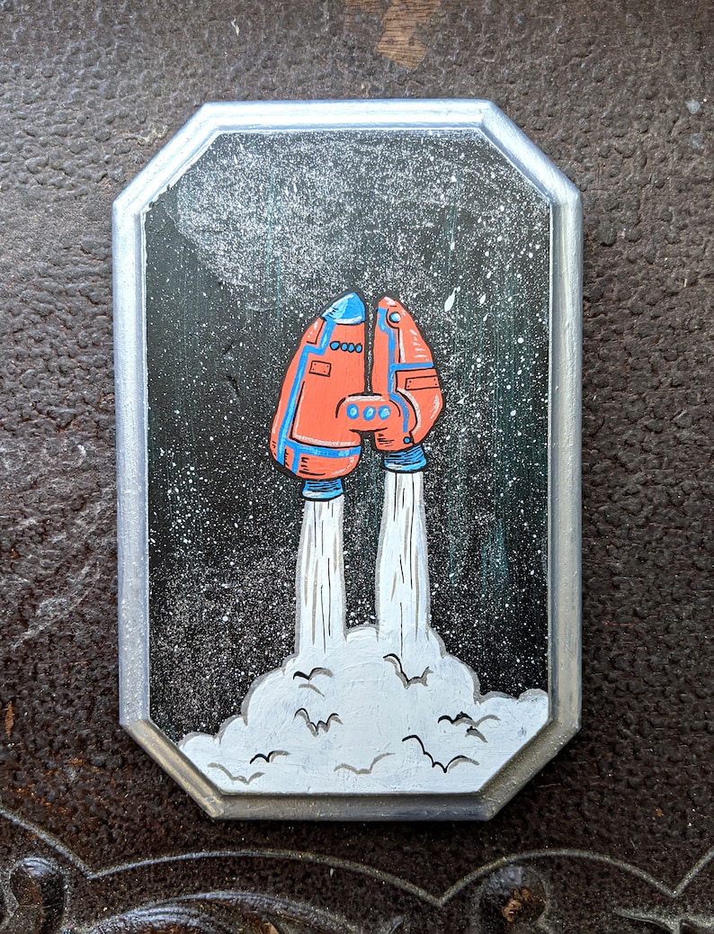 Original art Salmon Rocket