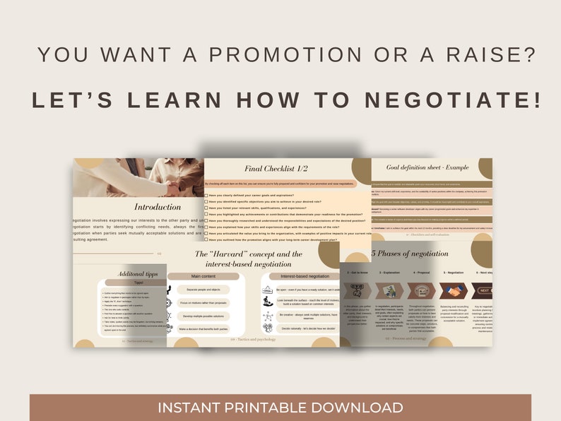 Salary raise and promotion negotiation guide, template, checklist, preparation image 1