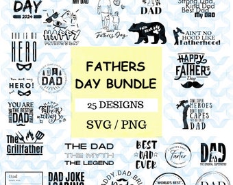 Fathers Day SVG Bundle, Dad SVG Files, Papa SVG Designs, Happy Fathers Day Bundle, Father and Son