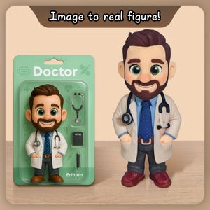 Personalized Bobbleheads from Photo – Custom Figurine with Profession Outfit – 3D Printed Mini Character – Unique Gift for Work & Retirement