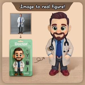 Custom Figurine from Photo, Personalized Bobbleheads with Profession Outfit, 3D Printed Character Figure, Unique Gift for Colleagues&Friends