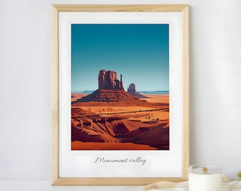 Poster della Monument valley in stile minimalista