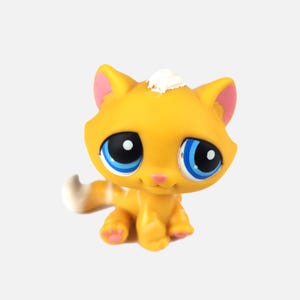 Littlest Petshop LPS Yellow Kitten #349 Rare