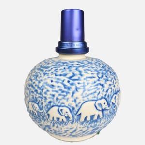 Revol Pour Lampe Berger Paris Blue Ceramic Elephants Vintage