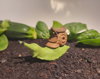 Polymer Clay Garden Snail Figurine