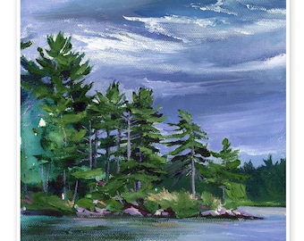 The Big Island en plein air, Rain Lake, Algonquin Park - DIGITAL DOWNLOAD of original painting by Heather Castles