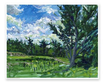 The Old Tree at Andrews Farm - DIGITAL DOWNLOAD of en plein air painting by Heather Castles