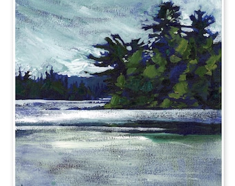 Rain Lake en plein air, Algonquin Park - DIGITAL DOWNLOAD of en plein air painting by Heather Castles