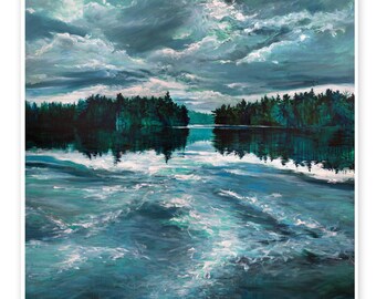 A Swim In The Clouds, Rain Lake, Algonquin Park - DIGITAL DOWNLOAD of original painting by Heather Castles