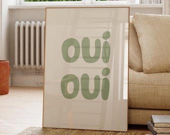 Oui Oui Badezimmer Druck, Französische Dekoration (Digitaler Download)