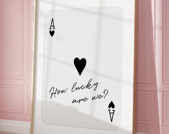 Ace of Hearts Print, Retro Playing Card Poster (Digital Download)
